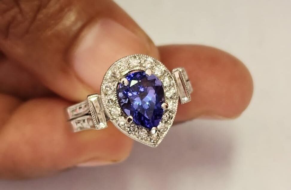 Pear Shaped Tanzanite Ring